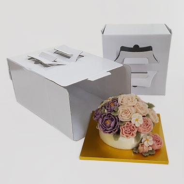 화이트 쉬폰 케이크 상자 (받침별도구매)